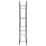 Firewood Rack Black 80x25x150 cm Steel - Top-Down View