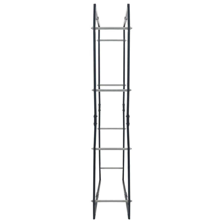 Firewood Rack Black 80x25x150 cm Steel