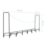 Firewood Rack Anthracite 360x35x120 cm Steel - Extra Image