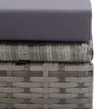 5 Piece Outdoor Dining Set Poly Rattan and Acacia Wood Anthracite - Extra Image