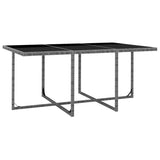 11 Piece Outdoor Dining Set with Cushions Poly Rattan Grey - 45-Degree Angle