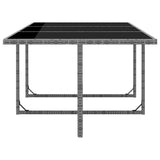 11 Piece Outdoor Dining Set with Cushions Poly Rattan Grey - Rear View