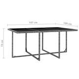 11 Piece Outdoor Dining Set with Cushions Poly Rattan Grey - Low Angle