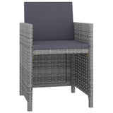 13 Piece Outdoor Dining Set with Cushions Poly Rattan Anthracite - Side View