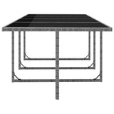 13 Piece Outdoor Dining Set with Cushions Poly Rattan Anthracite - Rear View