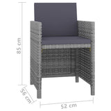 13 Piece Outdoor Dining Set with Cushions Poly Rattan Anthracite - Close-Up Angle