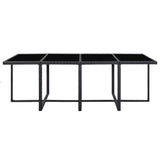 13 Piece Outdoor Dining Set with Cushions Poly Rattan Black - 45-Degree Angle