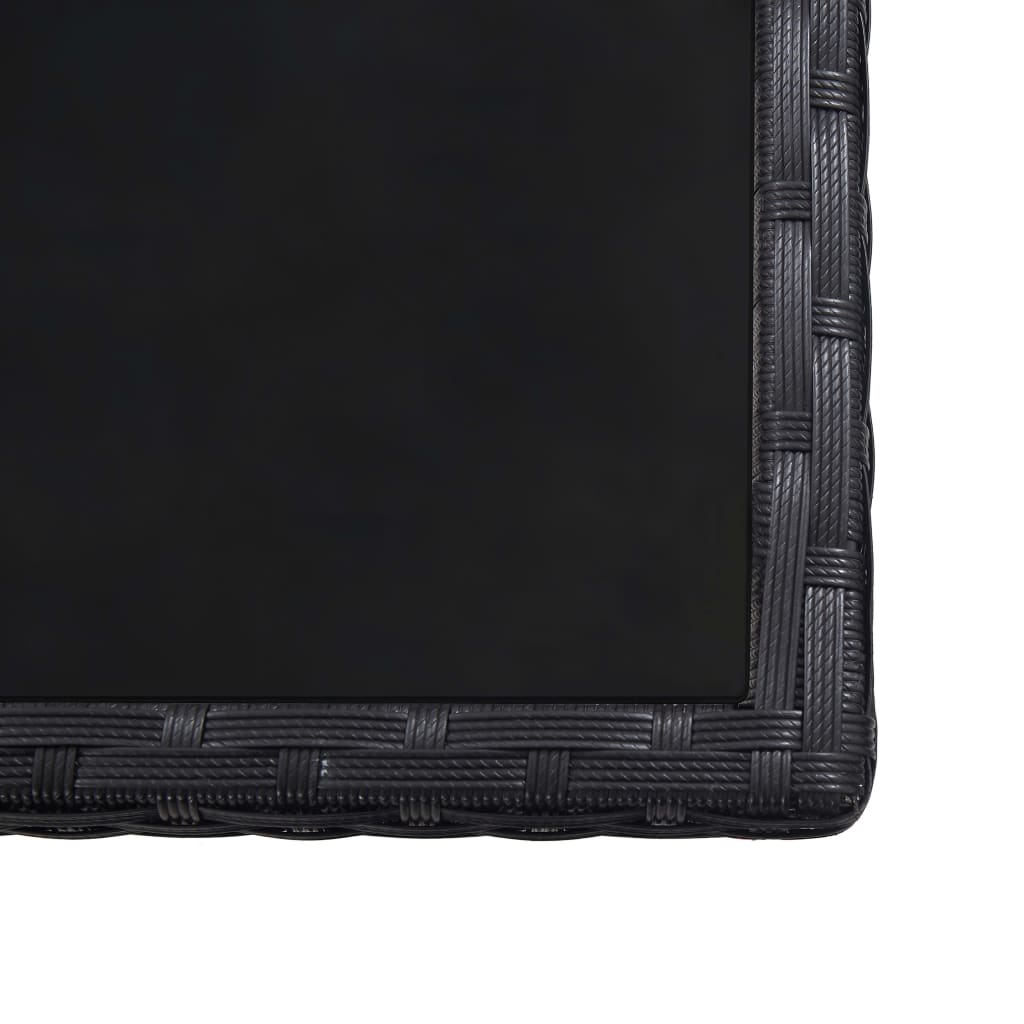 13 Piece Outdoor Dining Set with Cushions Poly Rattan Black