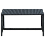 Coffee Table Black 70x40x38 cm Poly Rattan - Front View