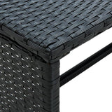 Coffee Table Black 70x40x38 cm Poly Rattan - Side View
