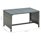 Coffee Table Anthracite 70x40x38 cm Poly Rattan - Top-Down View