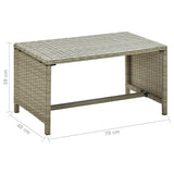 Coffee Table Beige 70x40x38 cm Poly Rattan - Top-Down View