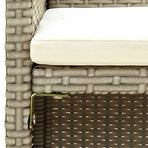 2 Seater Garden Sofa with Cushions Beige Poly Rattan