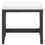 Garden Stools 2 pcs with Cushions Poly Rattan Black
