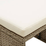 Garden Stools 2 pcs with Cushions Poly Rattan Beige