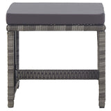 Garden Stools 2 pcs with Cushions Poly Rattan Anthracite
