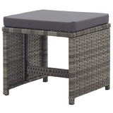 Garden Stools 2 pcs with Cushions Poly Rattan Anthracite