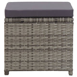 Garden Stools 2 pcs with Cushions Poly Rattan Anthracite