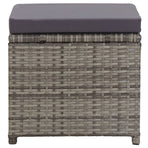Garden Stools 2 pcs with Cushions Poly Rattan Anthracite