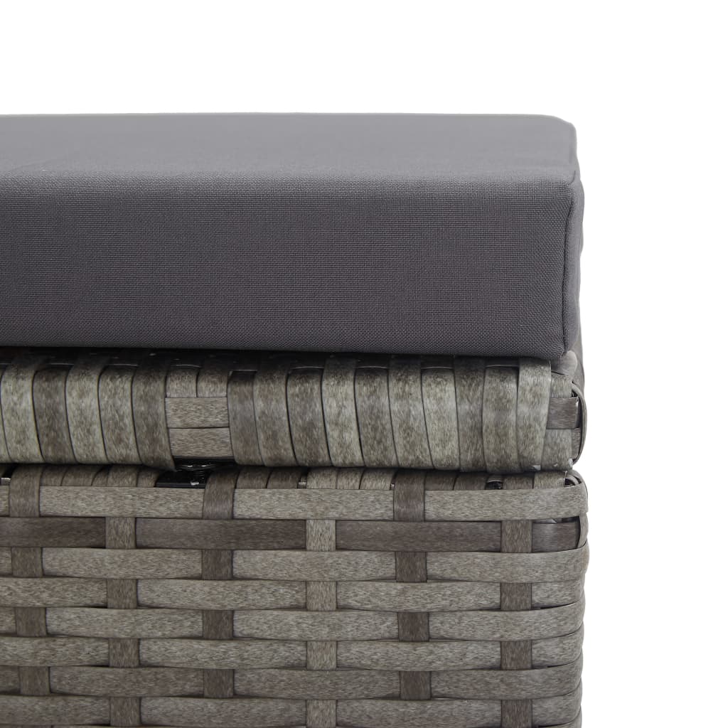 Garden Stools 2 pcs with Cushions Poly Rattan Anthracite