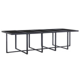 15 Piece Outdoor Dining Set with Cushions Poly Rattan Black - 45-Degree Angle