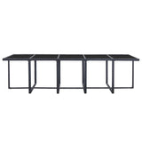 15 Piece Outdoor Dining Set with Cushions Poly Rattan Black - Rear View