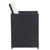 15 Piece Outdoor Dining Set with Cushions Poly Rattan Black - Extra Image