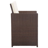 15 Piece Outdoor Dining Set with Cushions Poly Rattan Brown - Extra Image
