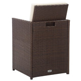 15 Piece Outdoor Dining Set with Cushions Poly Rattan Brown - Extra Image
