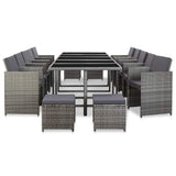 15 Piece Outdoor Dining Set with Cushions Poly Rattan Anthracite