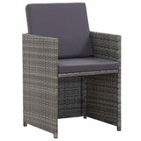 15 Piece Outdoor Dining Set with Cushions Poly Rattan Anthracite