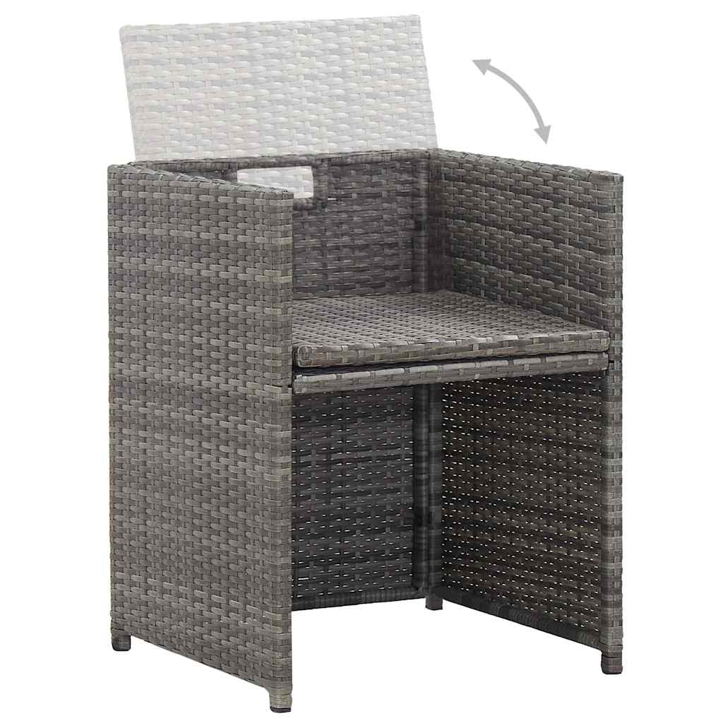 15 Piece Outdoor Dining Set with Cushions Poly Rattan Anthracite