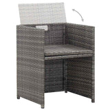 15 Piece Outdoor Dining Set with Cushions Poly Rattan Anthracite