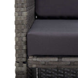 15 Piece Outdoor Dining Set with Cushions Poly Rattan Anthracite