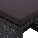 15 Piece Outdoor Dining Set with Cushions Poly Rattan Black - Extra Image