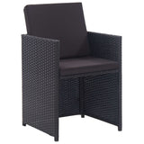 15 Piece Outdoor Dining Set with Cushions Poly Rattan Black - Top-Down View