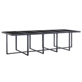 15 Piece Outdoor Dining Set with Cushions Poly Rattan Black - Extra Image