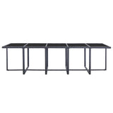 15 Piece Outdoor Dining Set with Cushions Poly Rattan Black - Extra Image