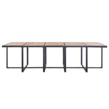 15 Piece Outdoor Dining Set with Cushions Poly Rattan Black - Top-Down View