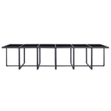 17 Piece Outdoor Dining Set with Cushions Poly Rattan Black - Side View