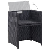 17 Piece Outdoor Dining Set with Cushions Poly Rattan Black - Extra Image
