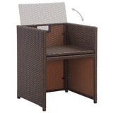 17 Piece Outdoor Dining Set with Cushions Poly Rattan Brown - Extra Image