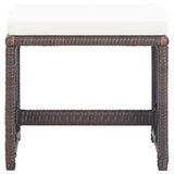 17 Piece Outdoor Dining Set with Cushions Poly Rattan Brown - Close-Up Angle