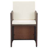 17 Piece Outdoor Dining Set with Cushions Poly Rattan Brown - Extra Image