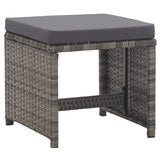 17 Piece Outdoor Dining Set with Cushions Poly Rattan Grey - Extra Image