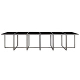 17 Piece Outdoor Dining Set with Cushions Poly Rattan Grey - 45-Degree Angle
