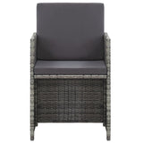 17 Piece Outdoor Dining Set with Cushions Poly Rattan Grey - Close-Up Angle