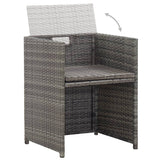 17 Piece Outdoor Dining Set with Cushions Poly Rattan Grey - Extra Image