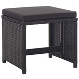 17 Piece Outdoor Dining Set with Cushions Poly Rattan Black - Extra Image