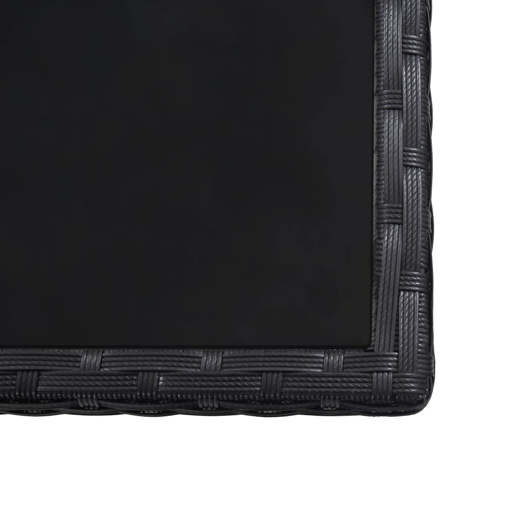 17 Piece Outdoor Dining Set with Cushions Poly Rattan Black